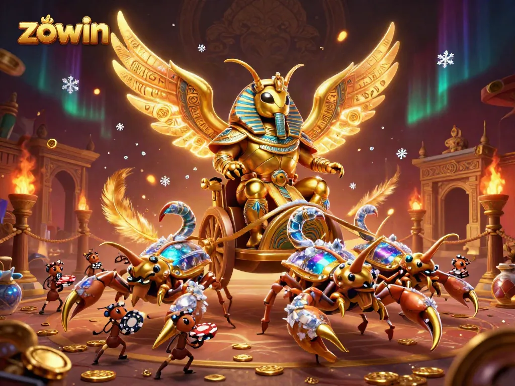 Engage with the dynamic gambling scene featuring zorwin in a vibrant 3D illustration with casino elements.