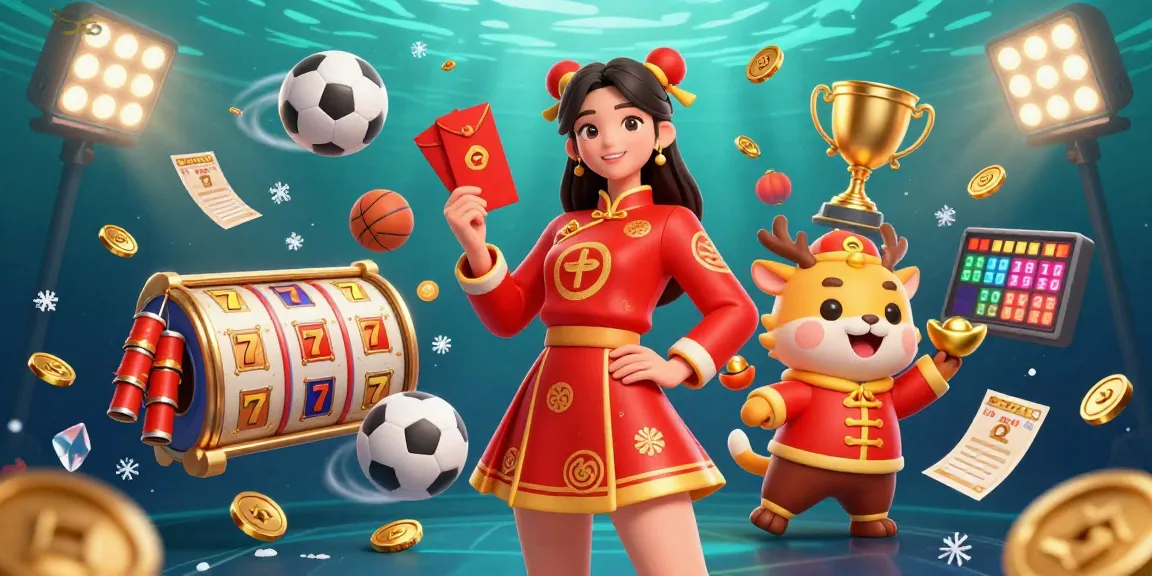 S8 players revel in a vibrant Lunar New Year casino scene, enjoying thrilling games amid winning symbols.